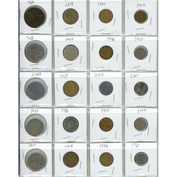 Binder of Foreign Currency Coins . (Total - 60 Coins)