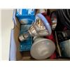 Image 3 : Box of Electrical Related Items (Bulbs, Flashlights, Halogen, and etc.)