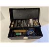 Image 1 : Black Plastic Tool box w/ misc. Tools As Shown