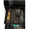 Image 2 : Black Plastic Tool box w/ misc. Tools As Shown