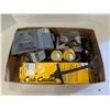 Image 1 : Box of Misc. Tool related Items (Clippers, Skid Shoes, Wheel Locks, etc.)