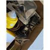 Image 6 : Box of Misc. Tool related Items (Clippers, Skid Shoes, Wheel Locks, etc.)