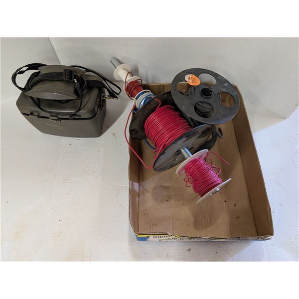 Battery Box w/ battery (box Damaged) W/ Spools of TEW RED, and etc.