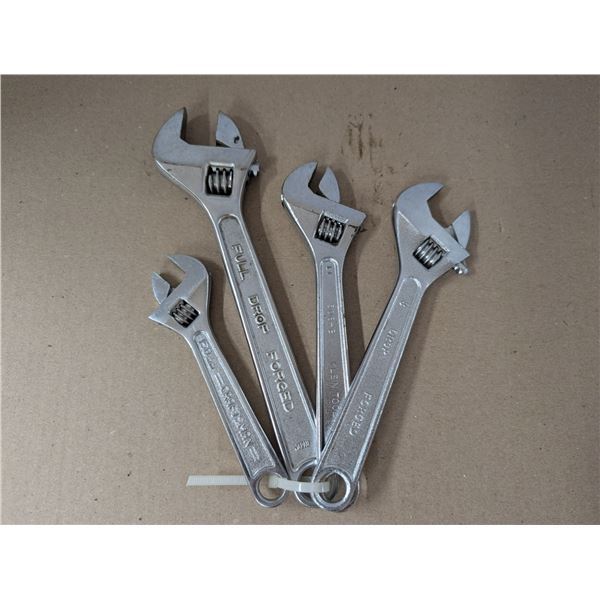 Four Crescent Wrenches (8 in – 200 mm, 8, 6, Full Drop).