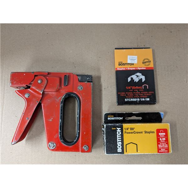 Staples Gun & 2 packages Bostitch Staples.