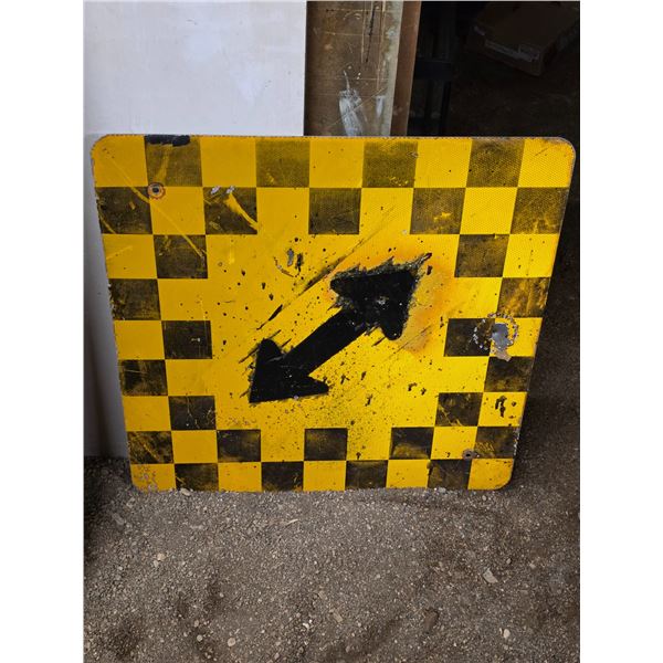Metal direction sign- 29" by 29"