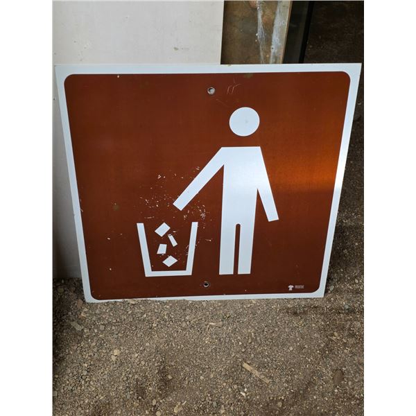 Metal waste disposal sign- 24" by 24"