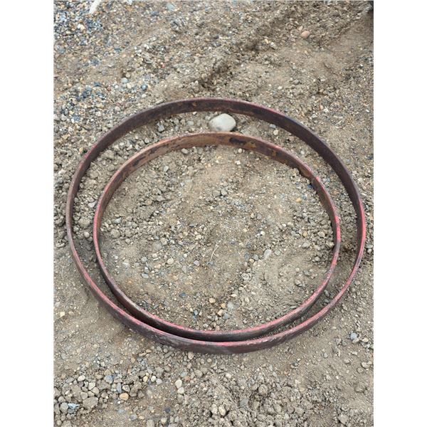 2 antique wagon steel rings