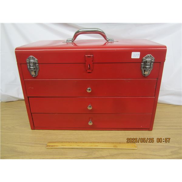 Large 3 Drawer Red Metal Tool Box