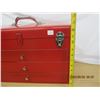 Image 2 : Large 3 Drawer Red Metal Tool Box