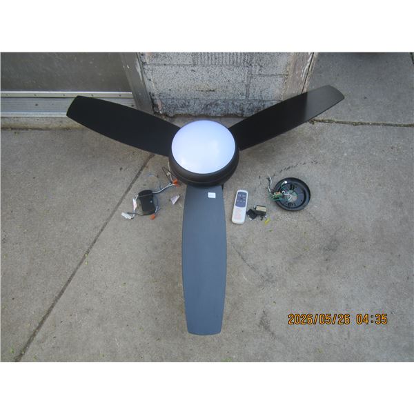 Quality Black Ceiling Fan with Light and Remote Control Working