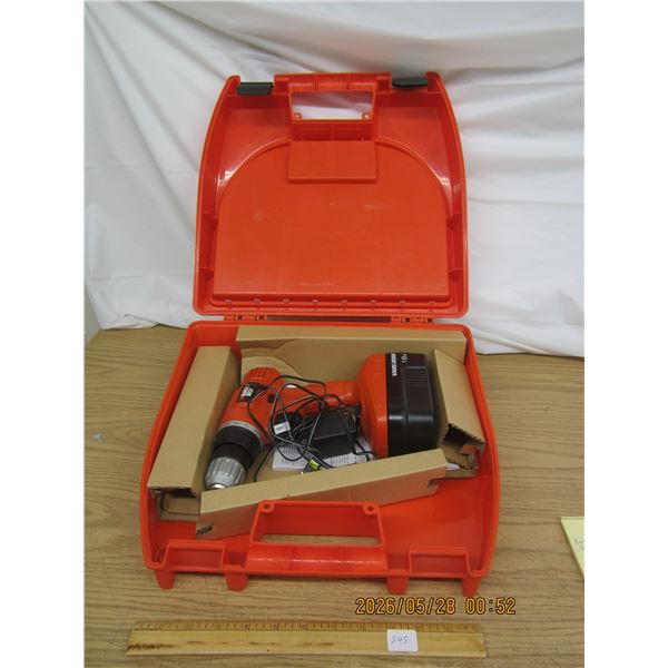New 18 Volt Black and Decker Cordless Drill with Case and Bit Selection, Drill Bit ,Screw Driver Bit