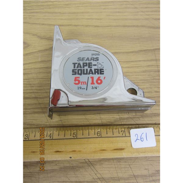 Sears Tape Square Tape Measure New Condition