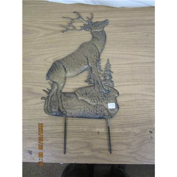Brass Deer Yard Ornament 16 inches Tall