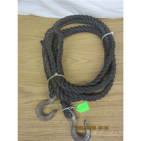 15 Foot Tow Cable with Hooks at End