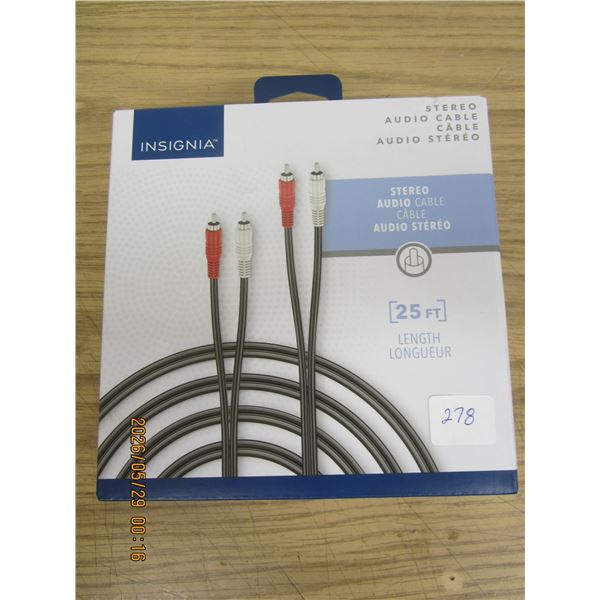 25 Foot Stereo Audio Cable New in Box