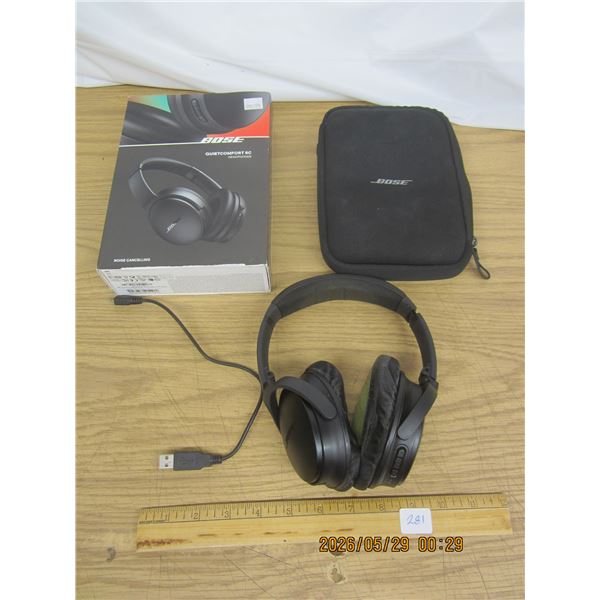 Bose Quiet Comfort SC Headphones with Case Box Charging Card