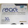 Image 2 : React Wireless Blue Tooth Ear Buds with Original Box and Accessories Like New Condition