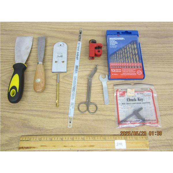Lot of Hand Tools Drill Bits , Scrapers Ect.