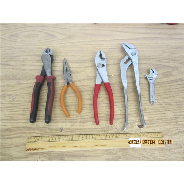 Lot of Pliers a Pair of Klein Wire Cutters