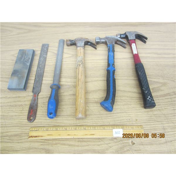 Lot of Hand Tools Hammer ,Files ,Sharpening Stone