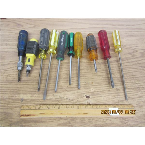 Lot of Screw Drivers Including a Kein Tools and Robertson