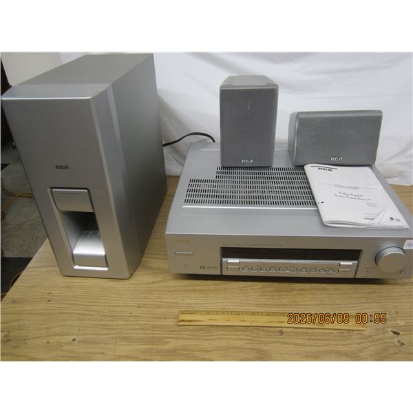 RCA Home Theater Receiver RT2360 with Speakers Tested Powers Up