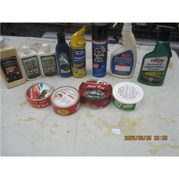Lot of Car Care Products Wax , Tire Foam Ect.