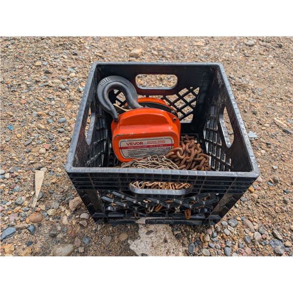 Vevor Hand Chain Hoist 3TON CAP w/ Extra Chain and Crate