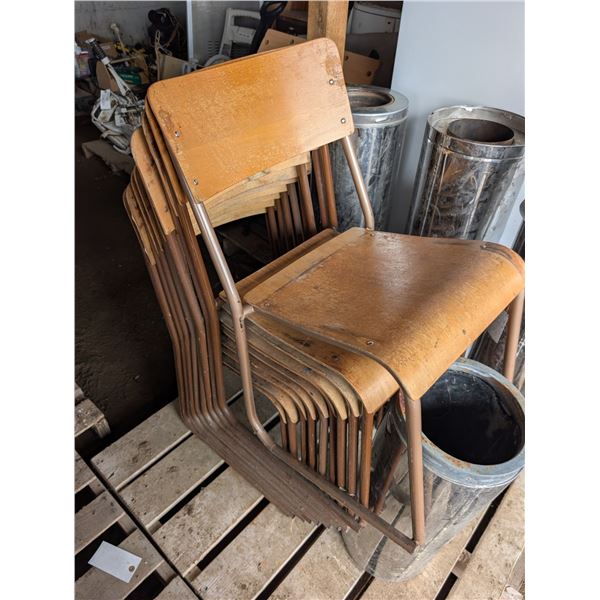 10 Stacking Wood Chairs