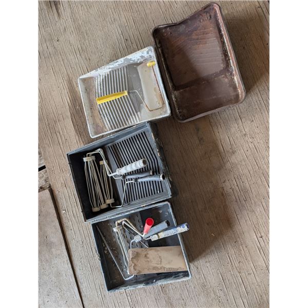 Box of Paint tray and Paint Rollers