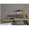 Image 2 : 462: One large Vermont, American saw + green handle Disston No. 388 saw, Made in Canada + black hand
