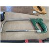 Image 4 : 462: One large Vermont, American saw + green handle Disston No. 388 saw, Made in Canada + black hand