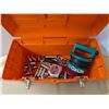 Image 3 : 467: Tool Box with Socket Set plus an Imperial and Metric Measuring Tape + B&D CarLite.