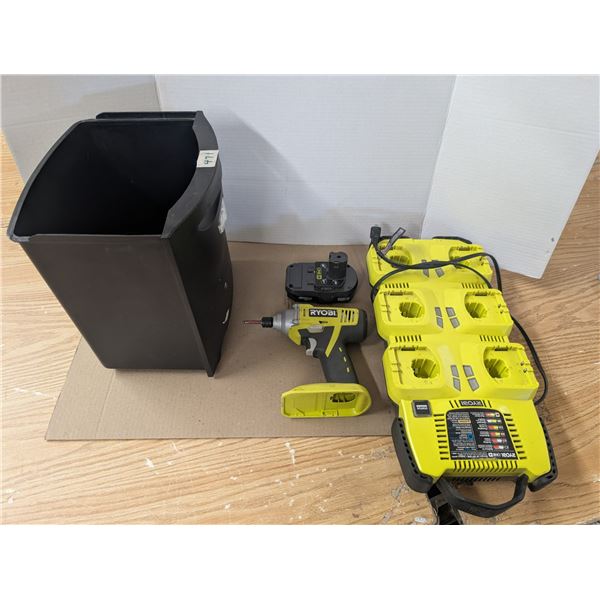 471: RYOBI Products:  Multiple Battery Charger, Battery & Drill.