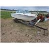 Image 1 : Fiberglass boat with trailer- motor not running