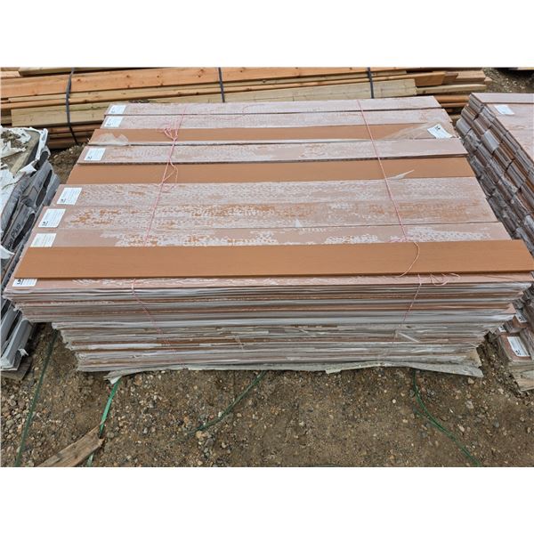 Pallet of flat top pickets- 5.3" by72"- 81 packs- cedar colored