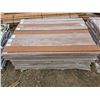 Image 1 : Pallet of flat top pickets- 5.3" by72"- 81 packs- cedar colored