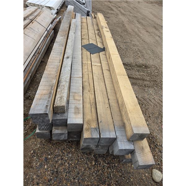 Pallet of wood posts- 6" by 6" by 12' length