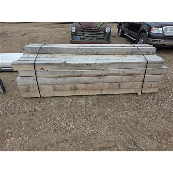 Pallet of wood posts- 6" by 6" by 10' length