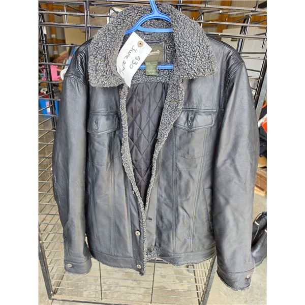 Outer Shell Leather Coat (Men) medium Vintage