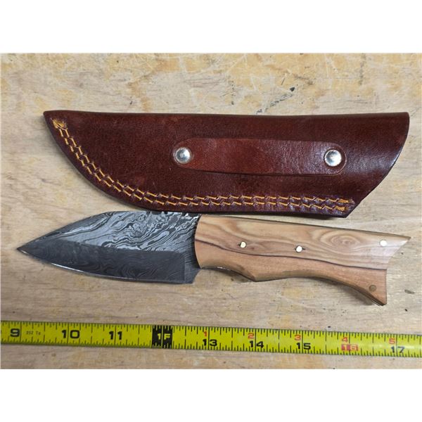 Small Damascus steel knife- 8"L