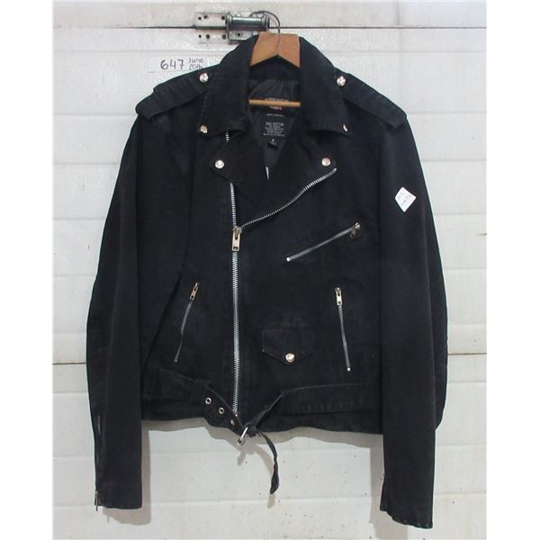 Black Denim MotorCycle Jacket Size 42 (S)