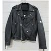 Image 1 : Black Leather MotorCycle Jacket Size 40