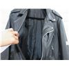 Image 2 : Black Leather MotorCycle Jacket Size 40
