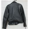 Image 3 : Black Leather MotorCycle Jacket Size 40