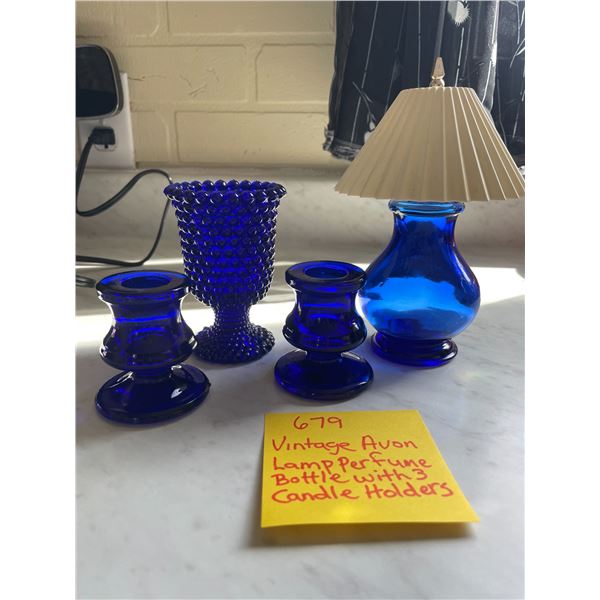 Vintage Avon lamp Perfume Bottle and Candle Holder