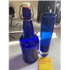 Image 1 : Blue Glass Vase and Bottle