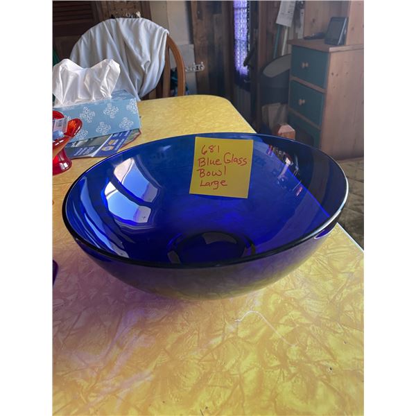 Large Blue Glass Bowl