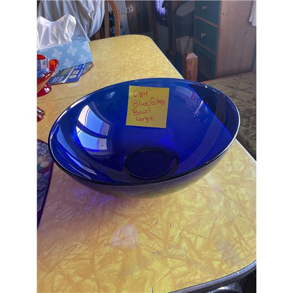 Large Blue Glass Bowl